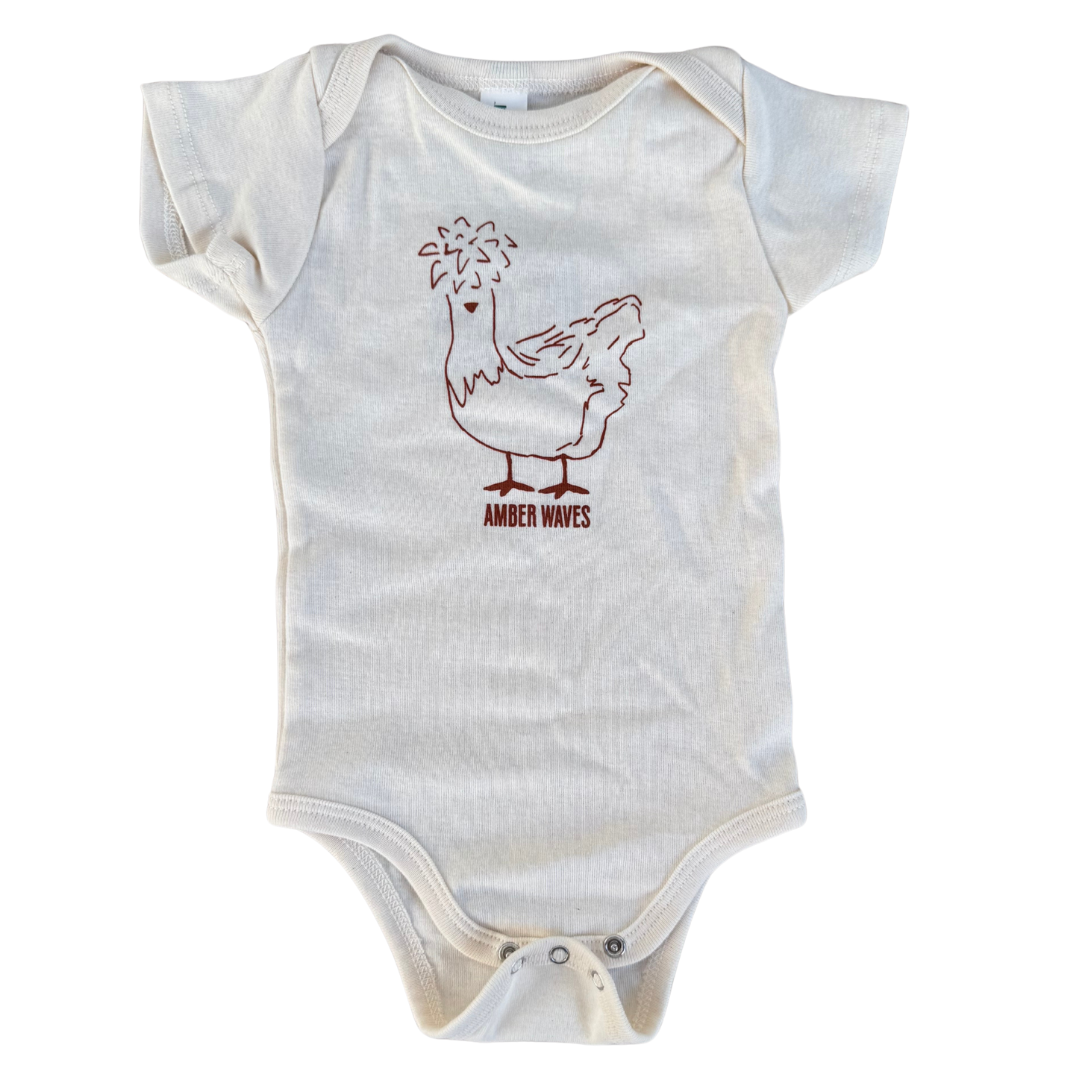 Onesie, 100% Organic Cotton, Limited Edition Chicken