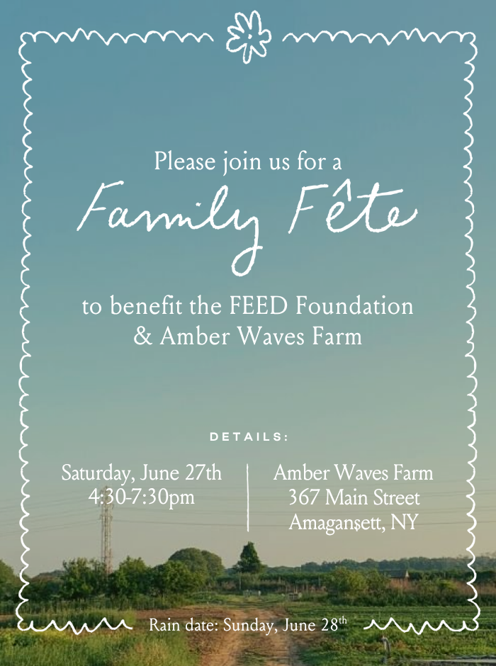 Donations FEED Foundation x Amber Waves Fete