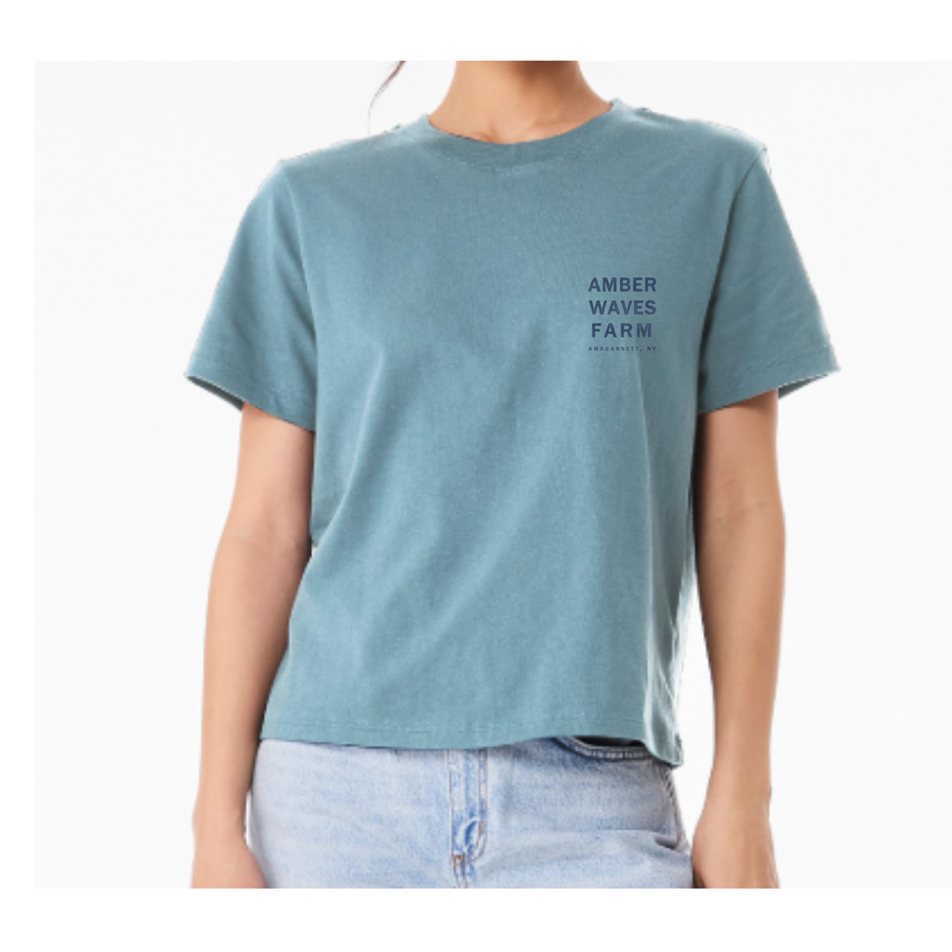 Adult Boxy T-Shirt- Vintage Denim