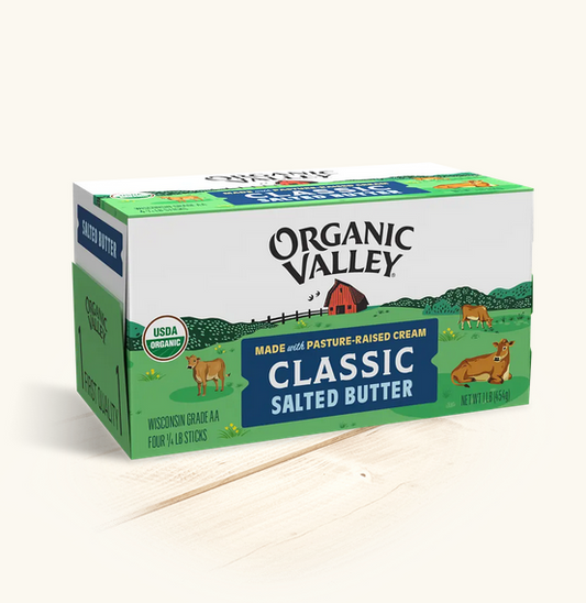Organic Valley Butter, Salted, 1lb.