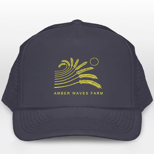 Trucker Hat, Navy, Wheat Logo
